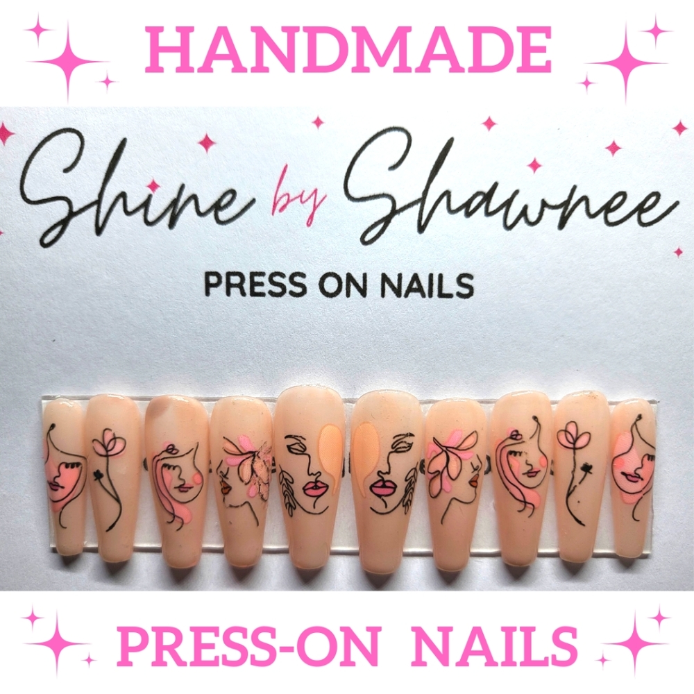 Handmade Luxury Press-On Nails | Sturdy & Reusable | BEAUTIFUL FACES